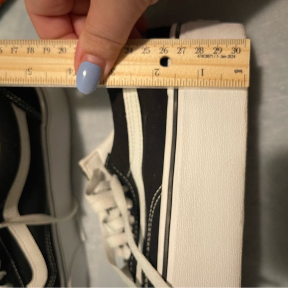 Vans Classic Black and White Platform Shoes - Picture 7 of 7